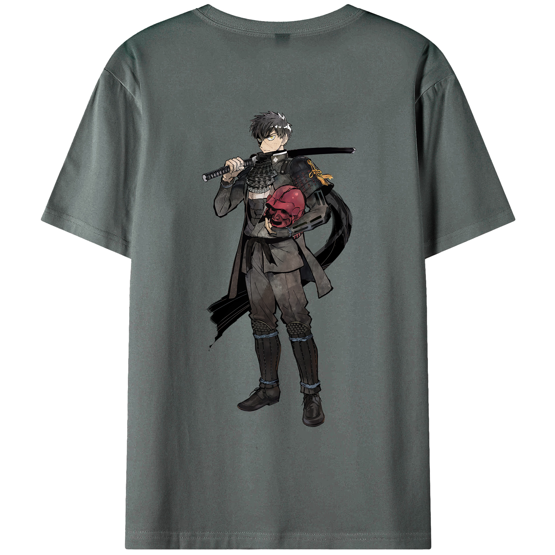 （画像用） 刀剣乱舞 Touken Ranbu 綿100％ メンズ半袖Tシャツ（バックプリント） 通気性